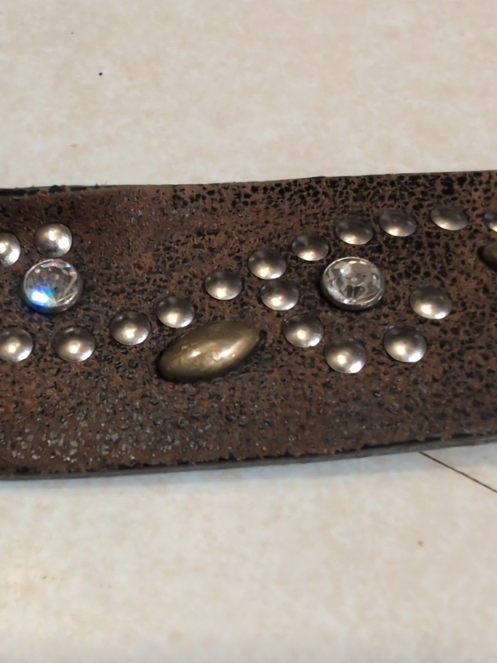 Nocona Studded Brown Leather Western Belt with Ornate Buckle Small - Picture 8 of 13